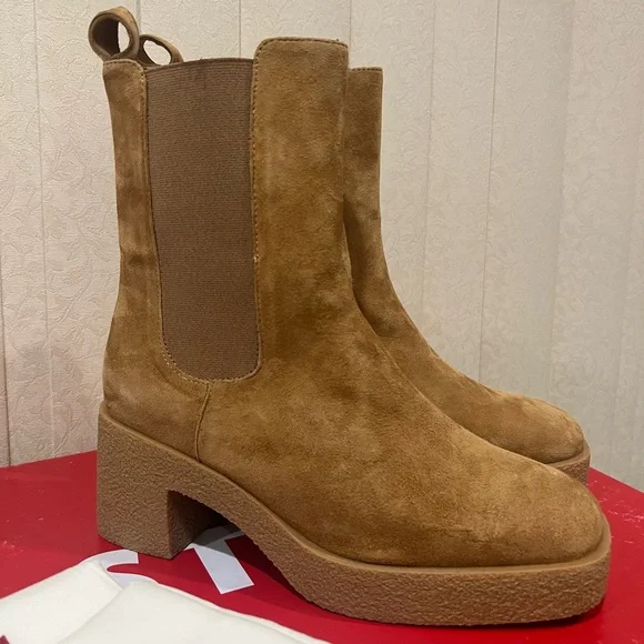 NEW STAUD Cybil Suede tan ankle Boots